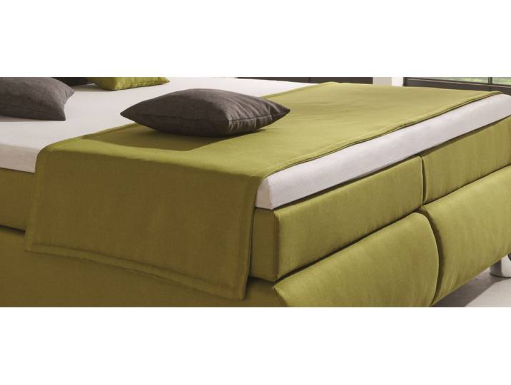 Tagesdecke HAPO Plaid , grün, B:220cm L:70cm, Polyester, Tagesdecken, Tagesdecke, beidseitig Stoff mit Vliesswatte versteppt