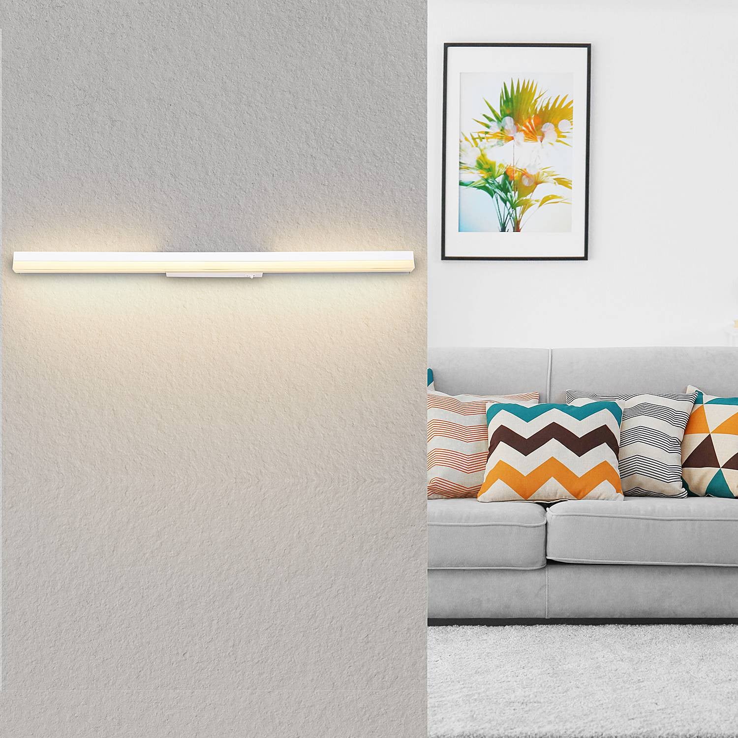 home24 LED-wandlamp Sallo wit, 80 cm
