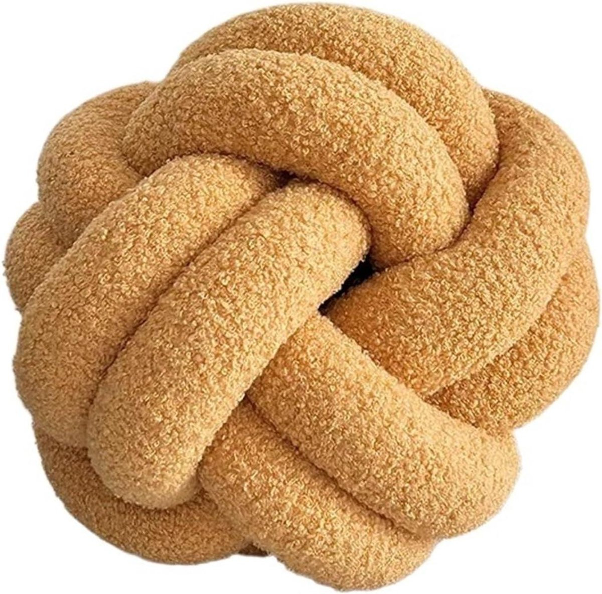 Handgeweven Geel Geknoopt Decoratief Balkussen - 28 cm