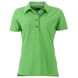 Damen Polo-Shirt Trachtenlook "JN715" - M - lime/lime-white