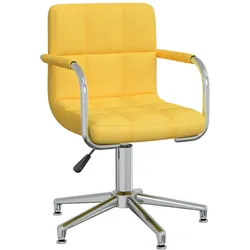 Helloshop26 - Senfgelber Drehstuhl für Büro und Schreibtisch Computerstuhl gelber Stoff 02_0024139
