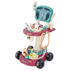 Lean Toys Arztkoffer auf einem Trolley