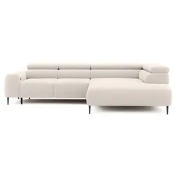 Ecksofa Naldo Stoff Weiß Ivory