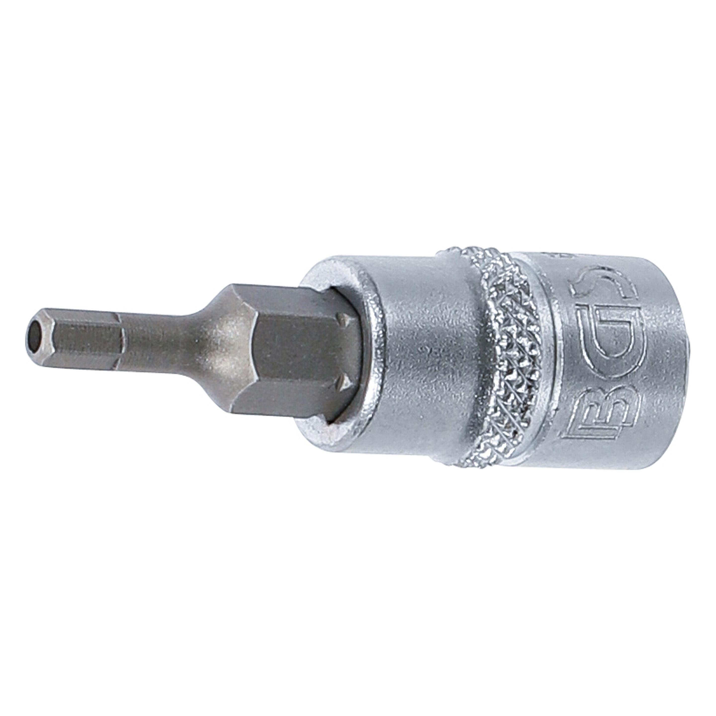 BGS Bit-Einsatz Antrieb Innenvierkant 6,3 mm (1/4") Innensechskant mit Bohrung 3 mm (5156-3)