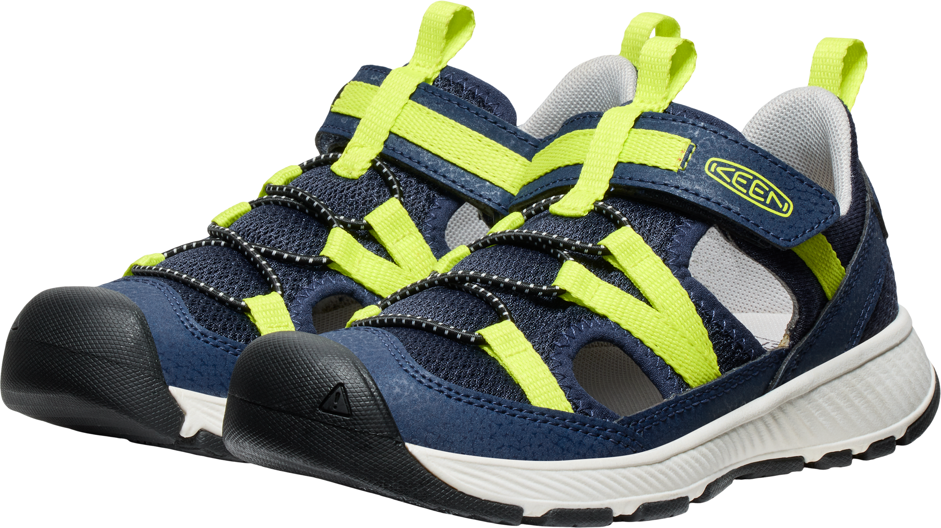 Sandale KEEN "MOTOZOA SANDAL", Mädchen, Gr. 33, Synthetik, blau (naval academy, evening primrose), Schuhe Sandale, atmungsaktiv naval academy, evening primrose 33, Synthetik