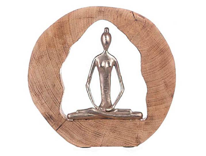 Casablanca - sculptuur, decoratiefiguur - Health - mangohout/aluminium - handgemaakt - hoogte 27 cm