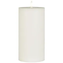 IB Laursen LED-Stumpenkerze mit warmer Flamme, Höhe 20, Ø 10 cm, weiß
