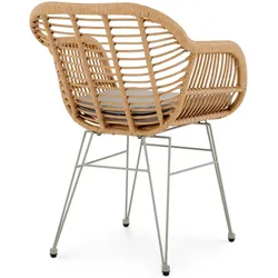 Idimex, Gartenstühle, Gartenstuhl PARAMO aus Polyrattan – Braun/Grau