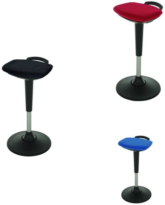 Set STIER Multibewegliche Stehhilfe mit Tellerfuß Sitzhöhe 600-840mm Schwarz + STIER Multibewegliche Stehhilfe mit Tellerfuß Sitzhöhe 600-840mm Rot + STIER Multibewegliche Stehhilfe mit Tellerfuß Sitzhöhe 600-840mm Blau