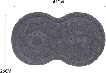 Inspire Curations Waterproof Pet Feeding Mat Non Slip Cat And Dog Food Bowl Mat With Raised Edge gray