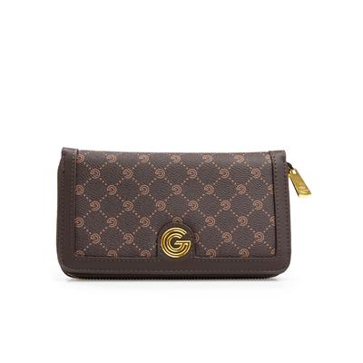 Geldbörse "IRINA", Damen, braun (dunkelbraun), Lederimitat, GABRIELLA G BY GABRIELLA GUCCI, Kleinlederwaren, Damen Portemonnaie, Geldbeutel, Money Pocket mit Logo