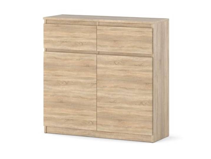 AZTeam ELVA Kommode 100 cm – Sideboard mit 2 Schubladen und 2 Tür, Moderne Kommode für Wohnzimmer, Schlafzimmer und Flur – 100x97x35cm (Sonoma Eiche)