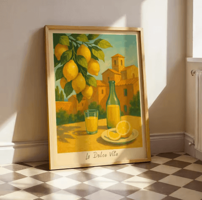 Inspire Picks Italian Lemon Tree Wall Art Cottage Core Spring Landscape Canvas Print Unframed k 50x70cm Unframed