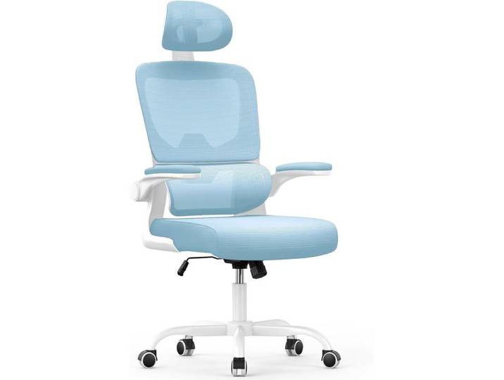 Chaise de bureau ergonomique - soutien lombaire réglable dossier inclinable repose-tête ajustable accoudoir réversible assise en