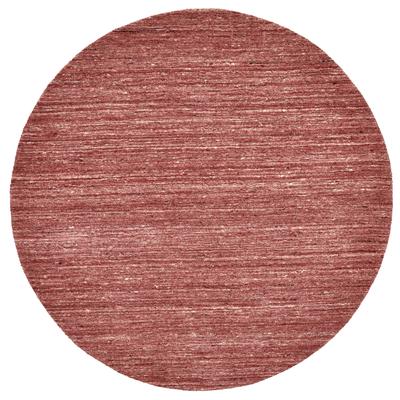 Wollteppich THEKO "Pure UNI, handgewebt", rot, H:14mm Ø:150cm, Schurwolle, Teppiche, meliert, reine Wolle, handgewebt, Wohnzimmer