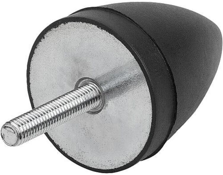 KIPP Gummipuffer parabelförmig Außengewinde M08x23 Stahl Elastomer (K0574.03504055)