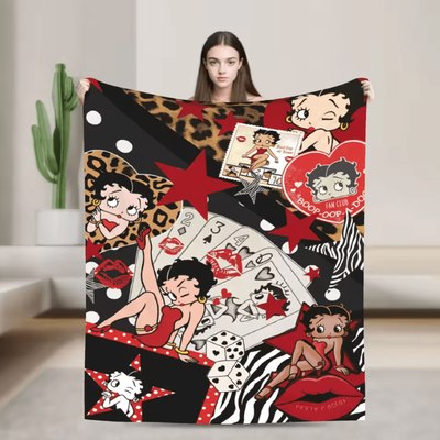 Inspire Curations Betty Boop Soft Plush Flannel Throw Blanket 1 76x102cm