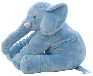 Playful Picks Adorable Elephant Plush Toy Pillow Soft Cotton, Perfect For Kids' Room Decor, Ideal Baby Shower Gift Blue