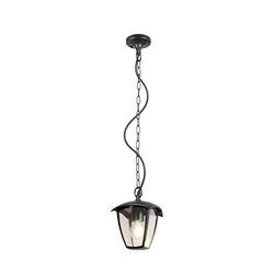 Pendelleuchte Hängeleuchte Deckenleuchte Aluminium schwarz Laterne IP44 H 82 cm