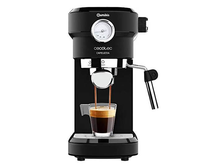 Cecotec Espressomaschine mit Manometer Cafelizzia 790 Black Pro, 1350W 1,1L, Thermoblock - System, 20 Bar Druck, Automodus 1 - 2 Kaffees, Schwenkbares Dampfrohr, für Espressos und Cappuccino