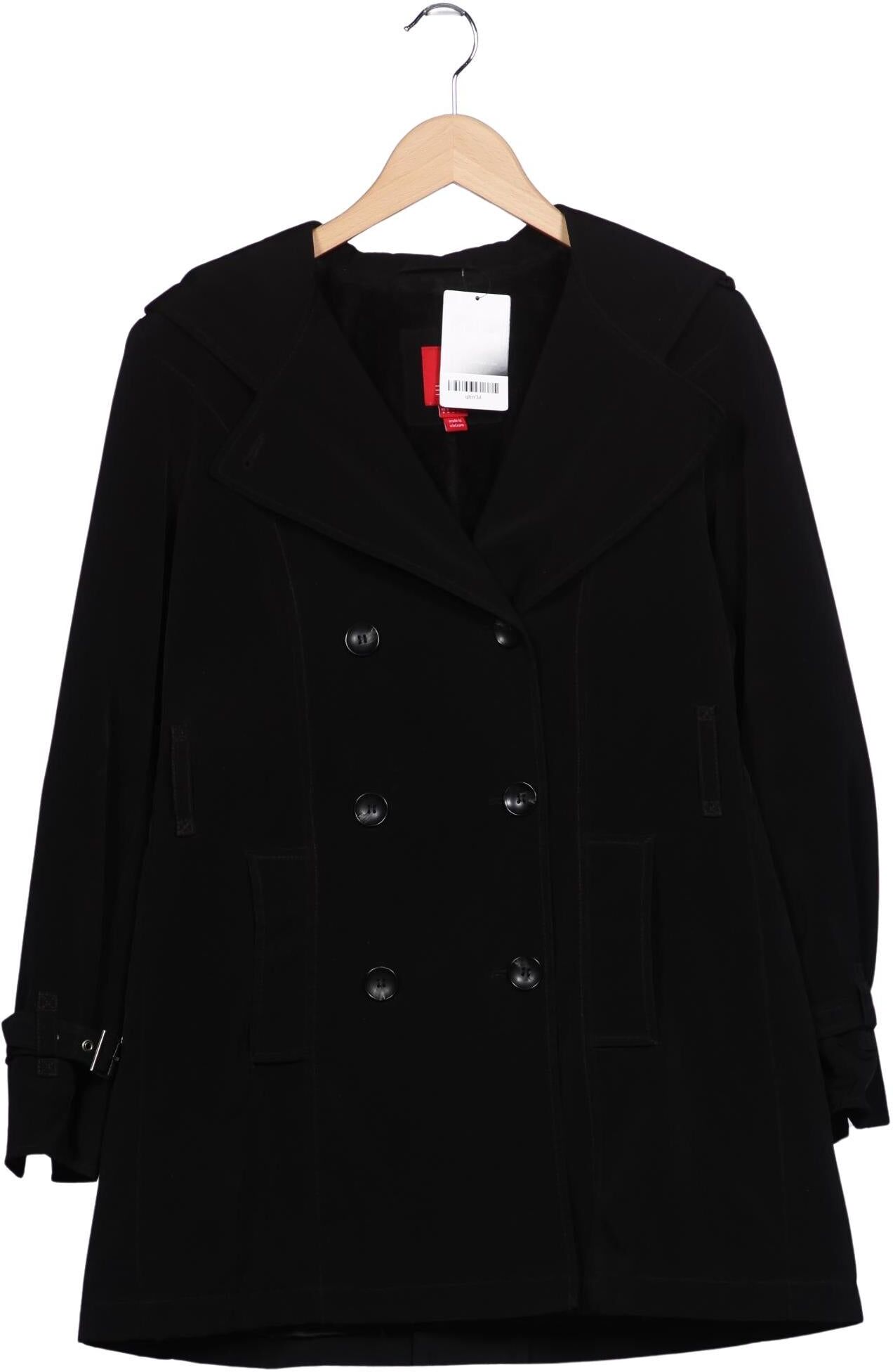 Esprit Damen Mantel, Schwarz, Gr. M, Synthetik - Second Hand