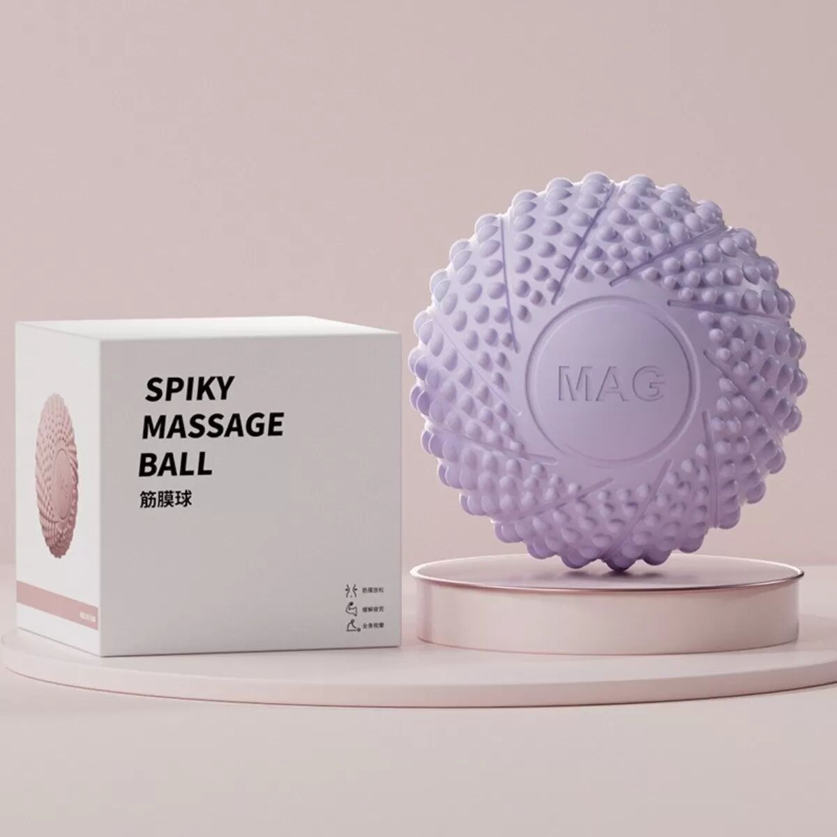 INF Balle de massage myofasciale en forme de cacahuète pour récupération musculaire - TPE massage profond pour pieds, dos, Violet