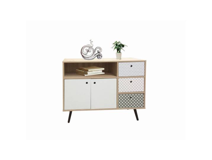 Livetastic Sideboard, Mehrfarbig, Weiß, Eiche, 3 Schublade(n) Schubladen, 106.5x77x39 cm, Wohnzimmer, Kommoden & Sideboards, Sideboards