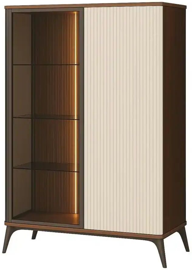 Höffner Vitrine   ¦ beige ¦ Maße (cm): B: 103 H: 162