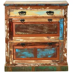 Schuhschrank 'Seaside' Massivholz Recycletes Holz Shabby Chic