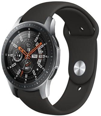 Everyday Crate Samsung Galaxy Watch Active 20mm Silicone Watch Band Soft Adjustable Replacement Watch Strap black