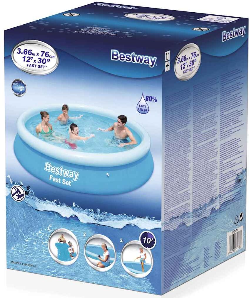 Bestway Piscine gonflable Fast Set Rond 366 x 76 cm 57273