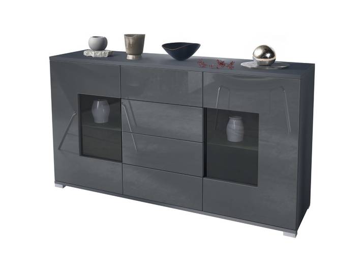 SIDEBOARD Grömitz Grau Hochglanz