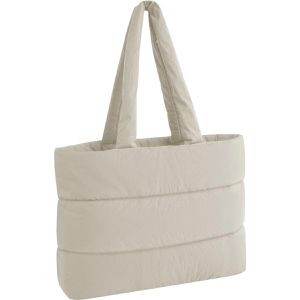 BagBase Einkaufstasche Quilted Tote BG701, beige, Nylon, faltbar, mit Henkeln & Magnetverschluss, 47,5 x 36 cm