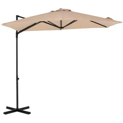 COSTWAY Sonnenschirm φ270cm, 360° drehbar, Garten, UV, Markt, Terrasse, Beige.