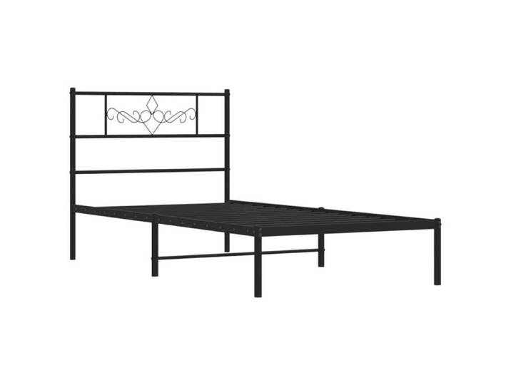 CONFORTHA®Structure de lit métal sans matelas avec tête de lit noir 90x190 cm - Lit & accessoires (3698)