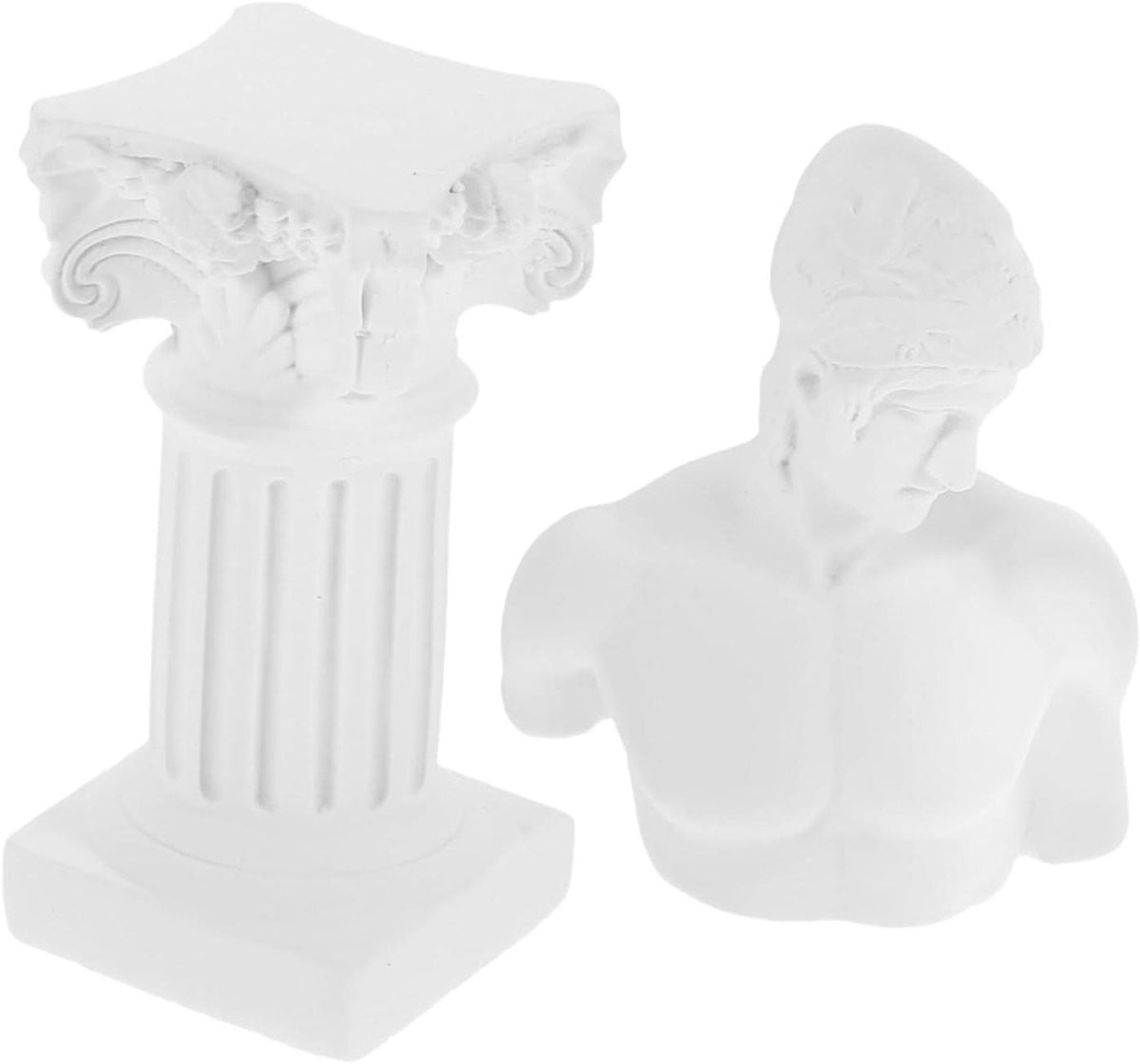 Wit Grieks Romeins Beeld Ornament voor Tafeldecoratie, Hoogte: 13,5 cm