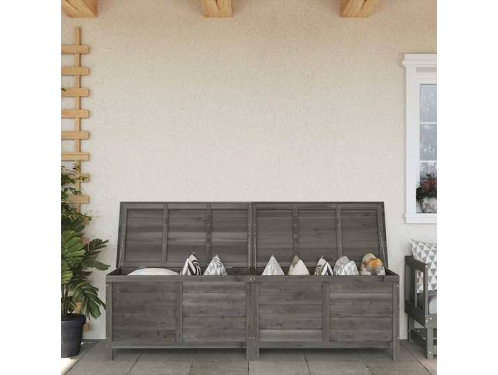 (Anthracite)Boîte de rangement de jardin Coffre de stockage Extérieur - anthracite bois massif de sapin 391160