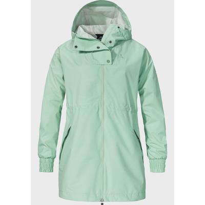 Parka SCHÖFFEL "Parka Style Bohorok WMS", Damen, Gr. 38, grün (6205, grün), Oberstoff: 100% Polyester. (Membran: Thermoplastisches Polyurethan). Futter: 100% Polyester, relaxed fit, hoch geschlossener Ausschnitt, Jacken Parka