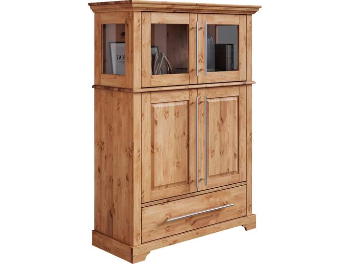 Highboard OTTO HOME Melissa Vitrine Breite/Höhe/Tiefe 94/39/133 cm , beige (natur), B:94cm H:133cm T:39cm, FSC-zertifiziertes Massivholz, Sideboards, Highboard