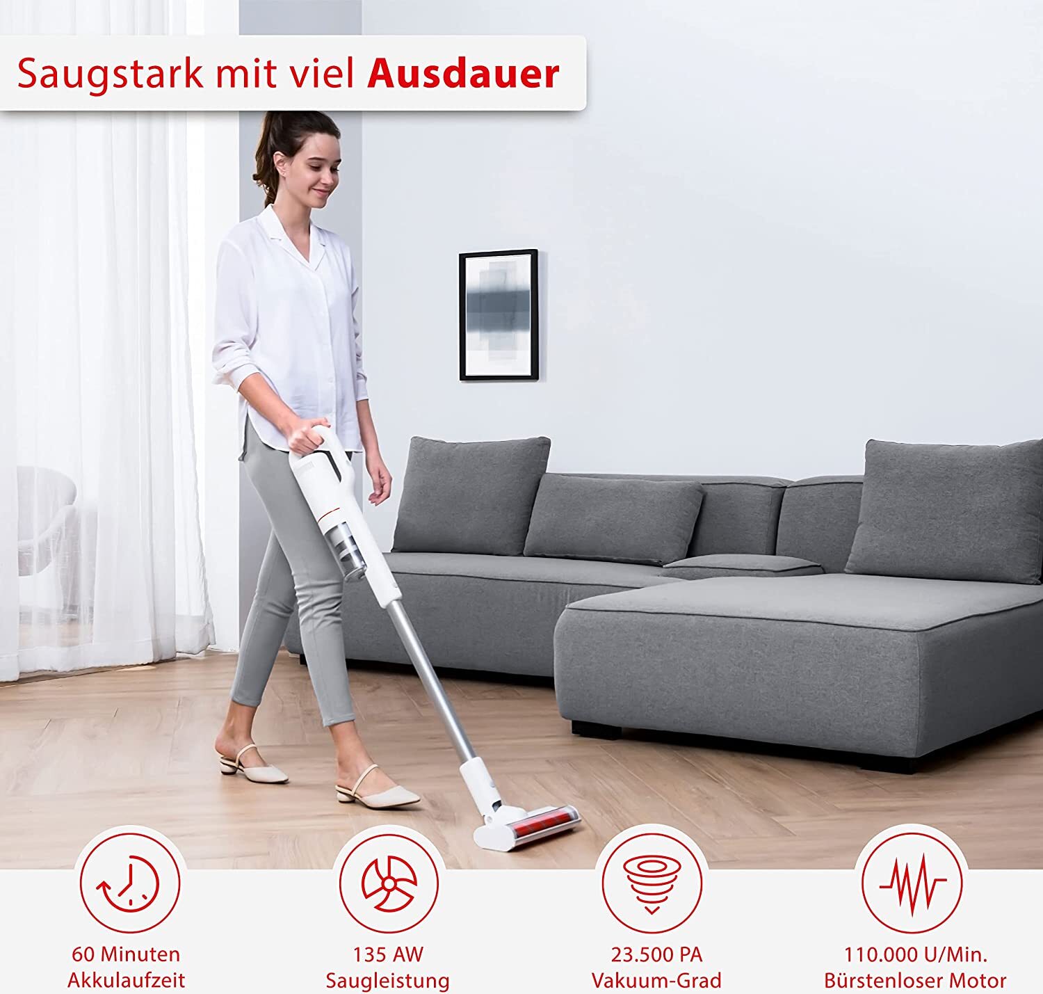 ROIDMI S2 Beutelloser Akku-Handstaubsauger, 435 Watt, Cyclon-Filter, HEPA-Filter