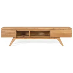 TV Sideboard TV Bank aus Massivholz mit zwei Schubladen