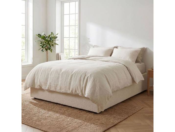 Lit coffre 140x190 sherpa ivoire Terre de Nuit