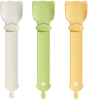 Inspire Curations LickEase Long Handle Cat Treat & Wet Food Feeding Spoon 3pcs yellowgreenwhit
