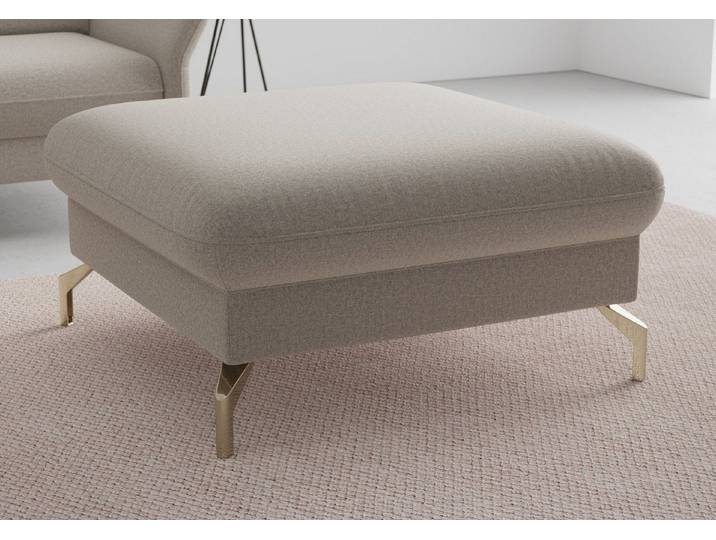 sit&more Hocker Fashion, inklusive Federkern, mit satinierten Nickelfüßen