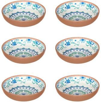 "Abode Homewares Rio Turquoise Melamine Floral Bowl - Multicolor - 8"" - Set of 6"