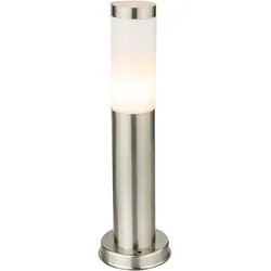 Außenstehlampe LED Wegeleuchte silber Edelstahl Gartenlampe Stehleuchte Terrassenlampe Sockelleuchte, 11W 1055lm warmweiß, DxH 12,7 x 45 cm
