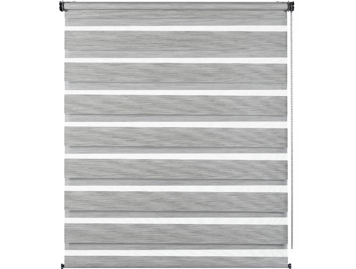 Doppelrollo GARDINIA de luxe , grau (grau, melange), B:50cm H:180cm, Polyester, Rollos, Doppelrollo, hochwertiges Gesamtkonzept mit silbernen Metallkomponenten