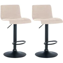 CLP 2er Set Barhocker Branford Stoff - Farbe: creme, Material: Stoff