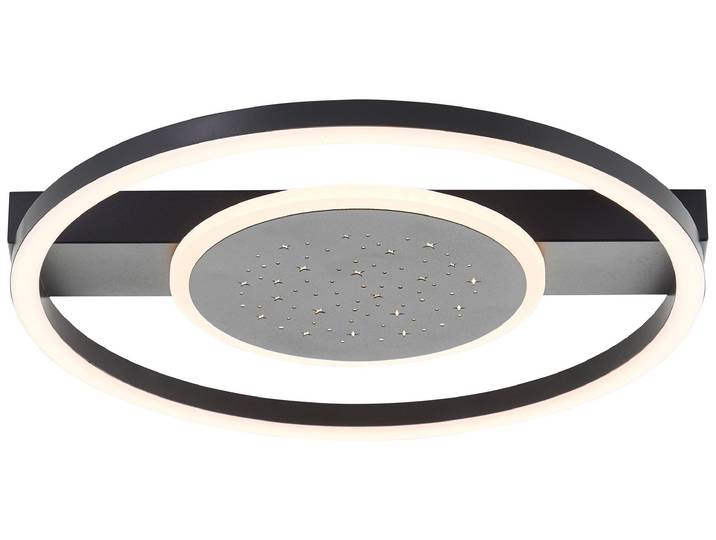 Brilliant LED Plafonnier Reno 37 x 37 cm\, 2400 lm\, 3000 K\, brillant comme une étoile\, noir