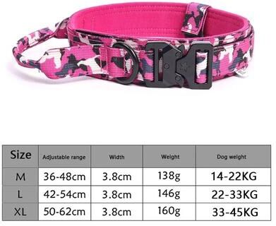 Uplift Treasures Adjustable Tactical Dog Collar And Training Leash a06 m
